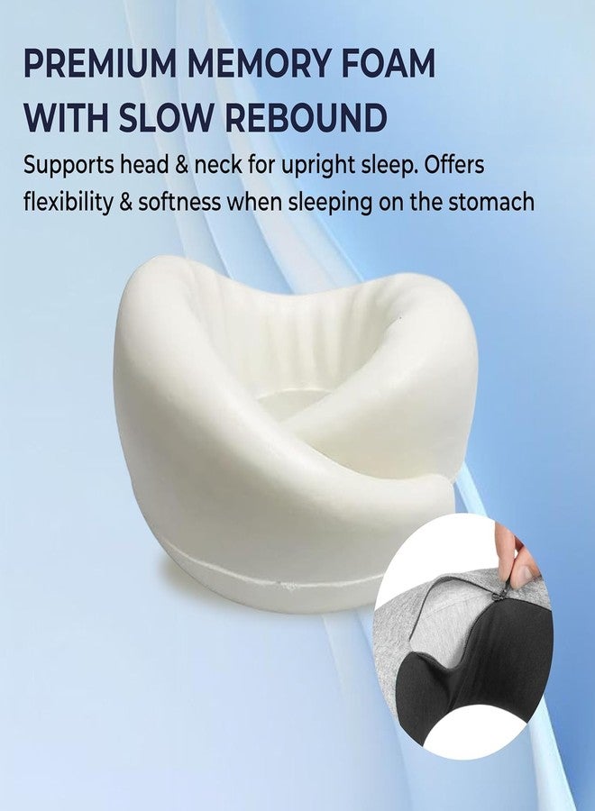 Zollyss Neck Travel Pillow | Memory Foam Neck Pillow for Comfort on Airplane | Compact and Ergonomic Design for Travel, Car Rides, and Home Use | Ideal for Adults and Kids (Pack of 1) (Black) - Image 2